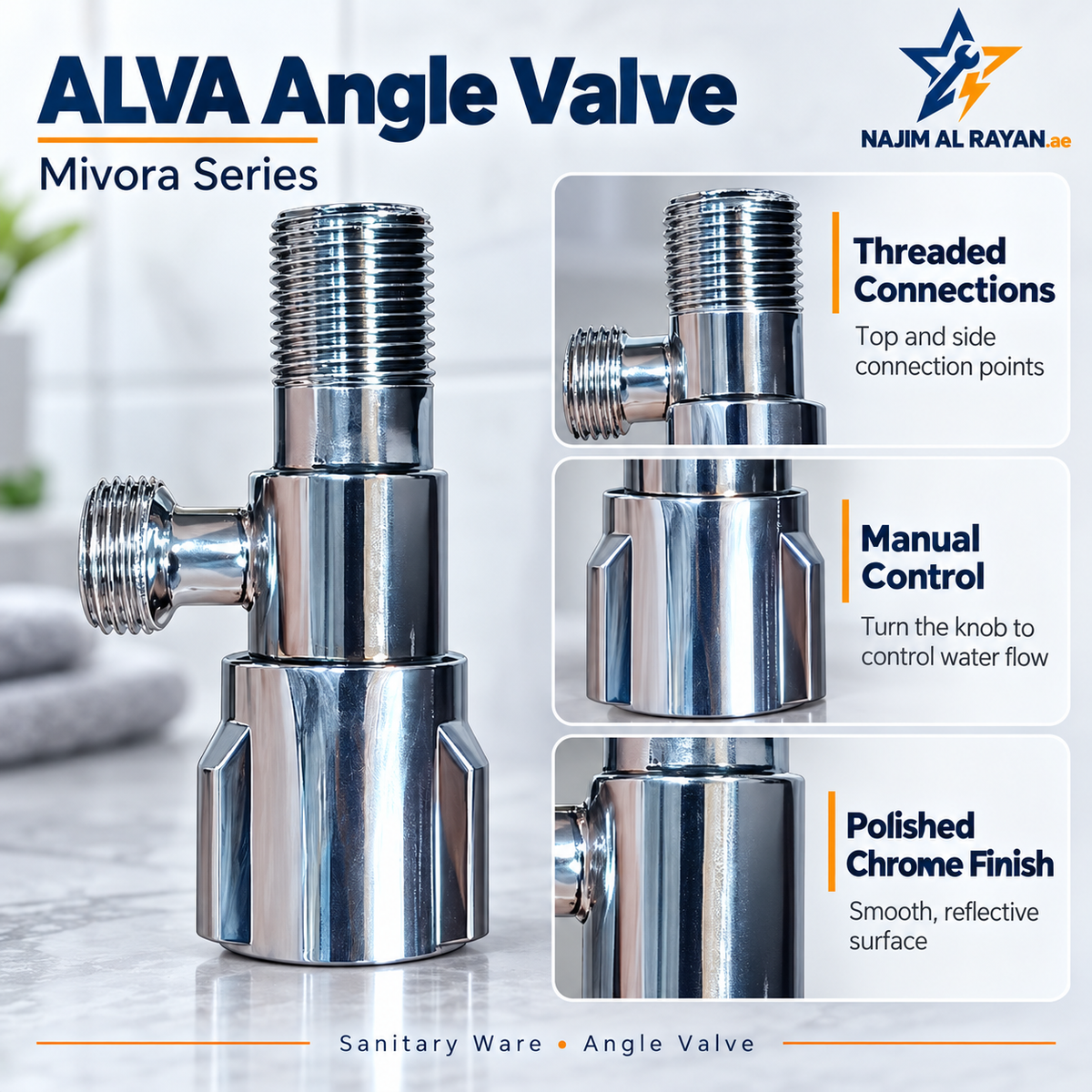 ALVA Chrome Angle Valve
