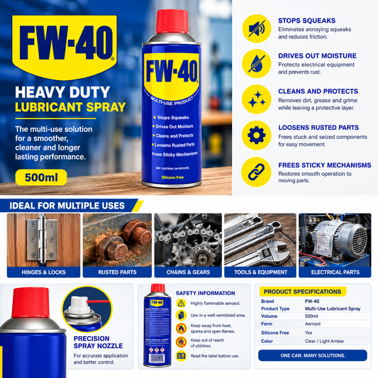 FW-40 Heavy Duty Lubricant Spray 500ml