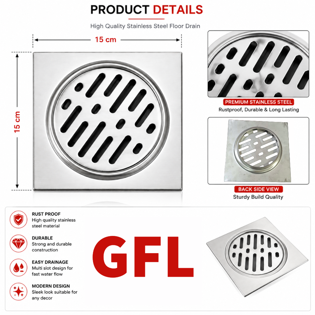 6x6 Inch Stainless Steel Floor Drain