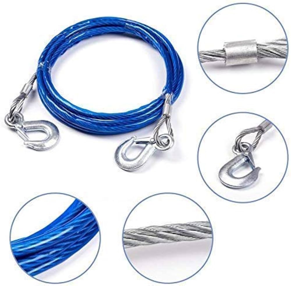 Heavy Duty Steel Wire Tow Rope 4m – 3 Ton