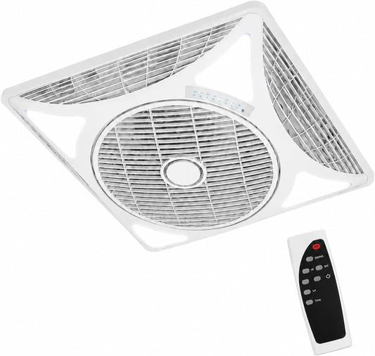 90W Square Ceiling Fan Light – 14 Inch