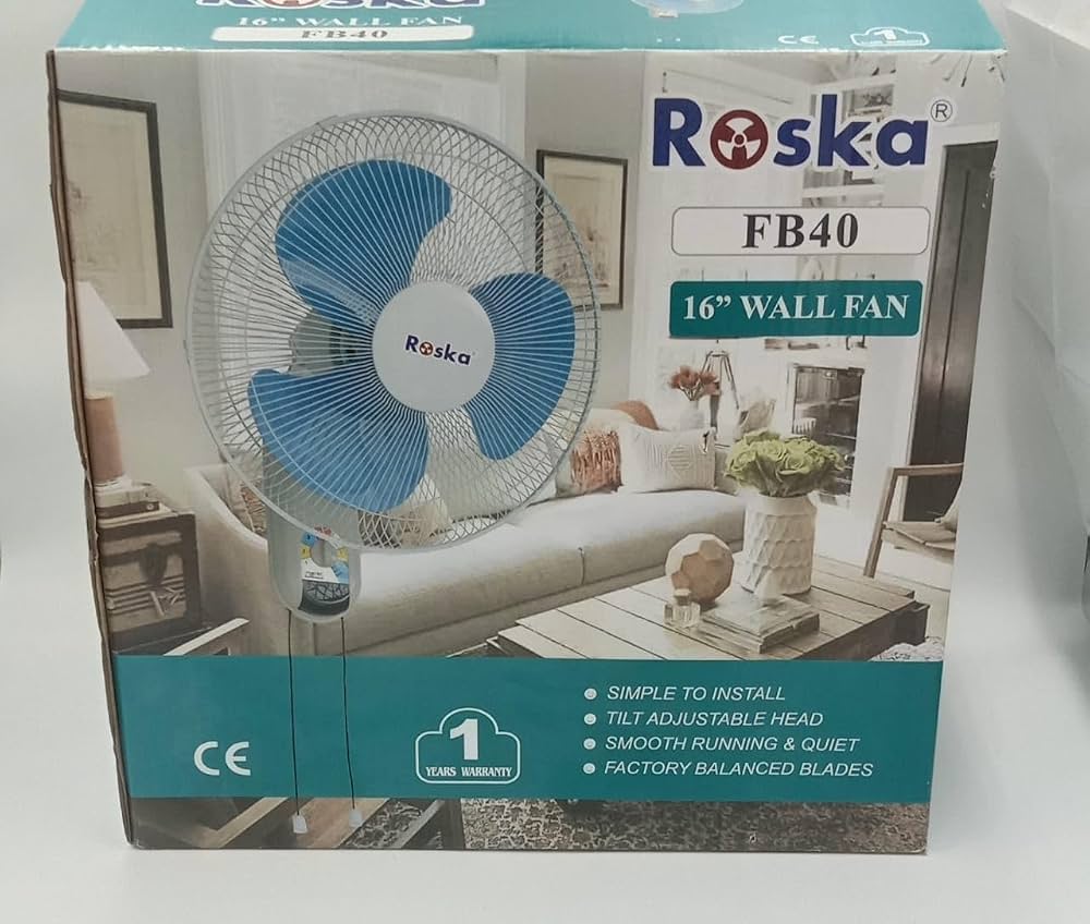 Roska 16-Inch Wall-Mount Electric Fan
