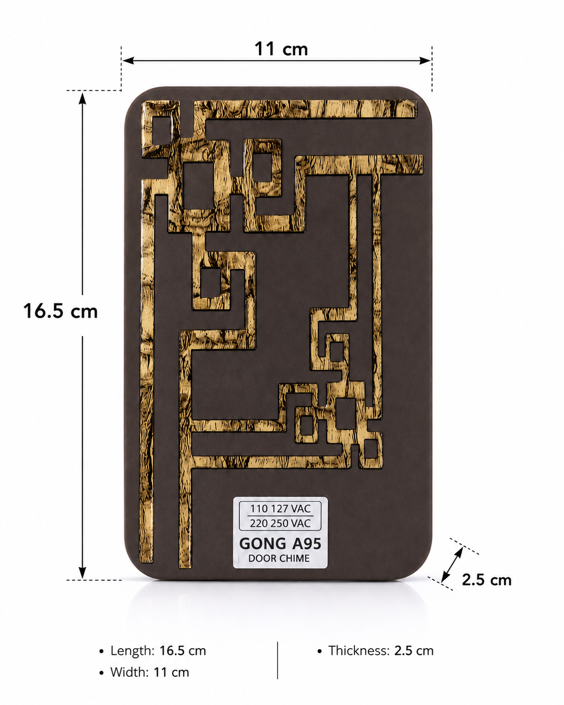 Brilliant Gong A95 Wired Door Chime – Model 195WF