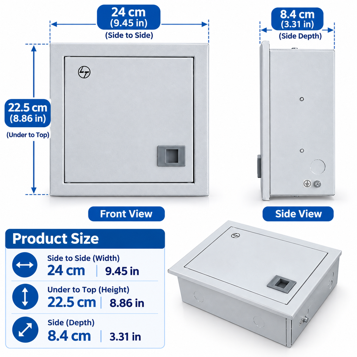 L&T 8-Module Double Door Distribution Board