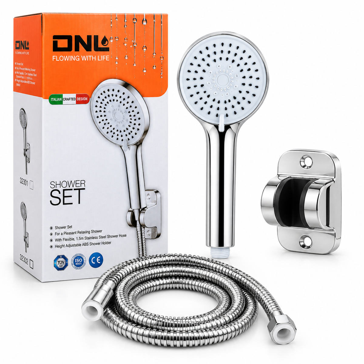 DNL Handheld Shower Set with 1.5m Stainless Steel Hose