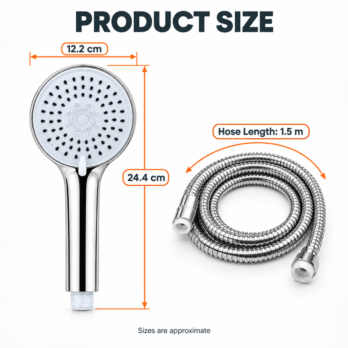 DNL Handheld Shower Set with 1.5m Stainless Steel Hose