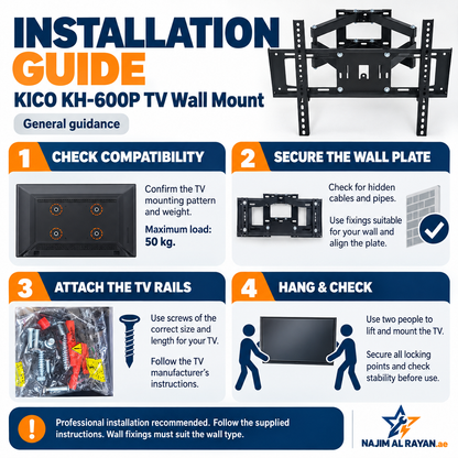 KICO Full-Motion TV Wall Mount – KH-600P