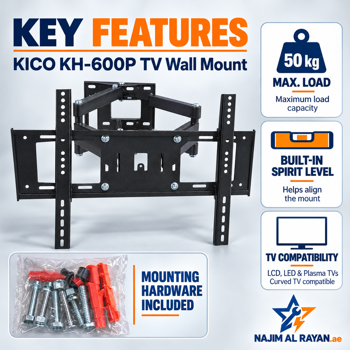 KICO Full-Motion TV Wall Mount – KH-600P