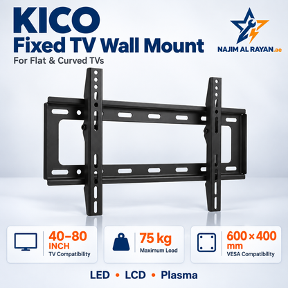 KICO Fixed TV Wall Bracket – 40–80 Inch